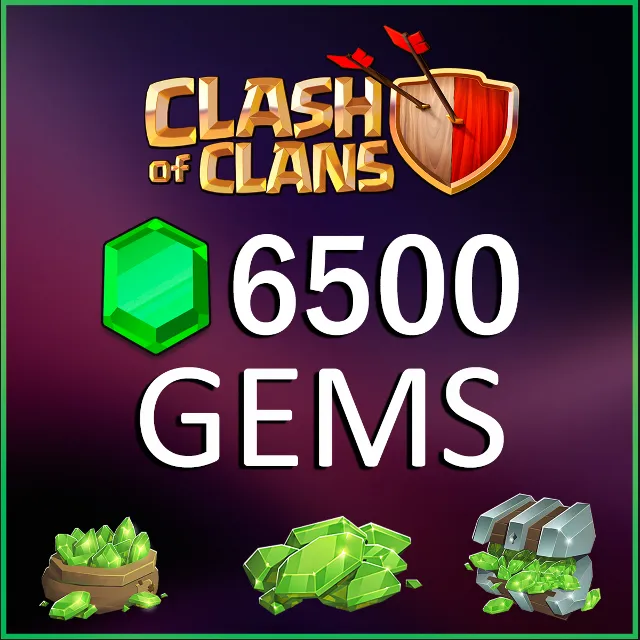 ✅CLASH OF CLANS 💎 6500 GEMS 🌍 GLOBAL