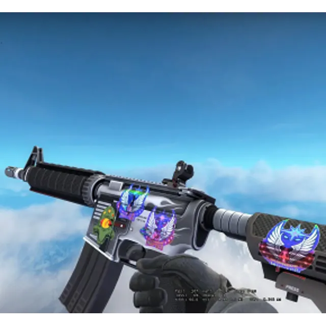 M4A4 | Magnesium  С 4 СЛУЧАЙНЫМИ НАКЛЕЙКАМИ