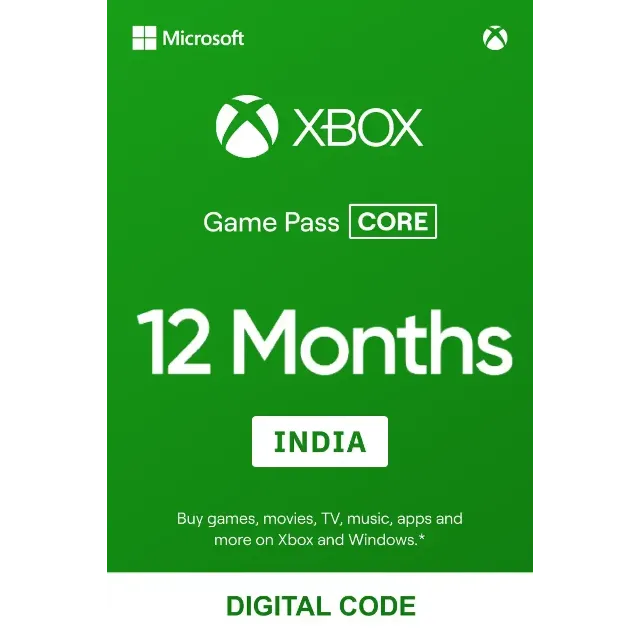 Xbox Game Pass Core 12 Months - India🇮🇳🇮🇳🔑