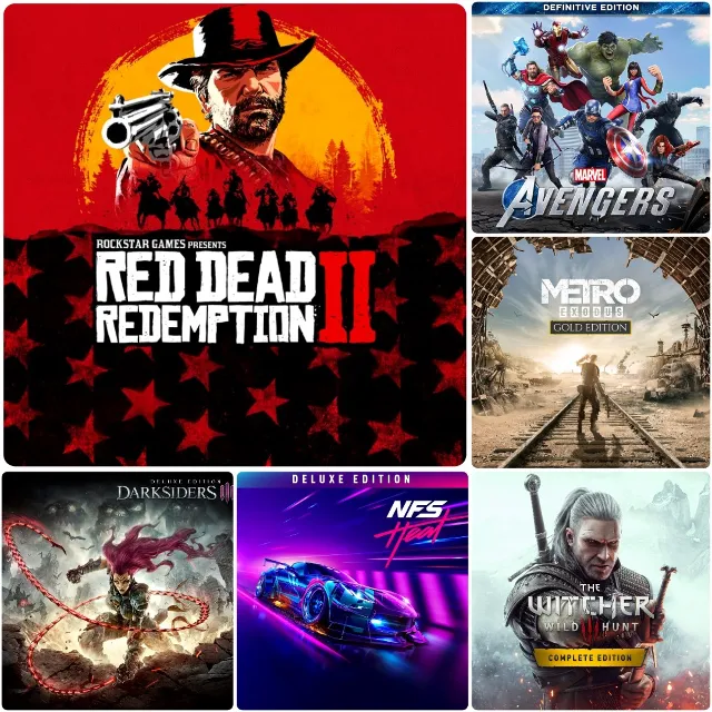 ✅ Сборник [32 Игр] Rdr 1&amp;2 + Metro + Far Cry + The Witcher и Еще | Xbox One &amp; Series