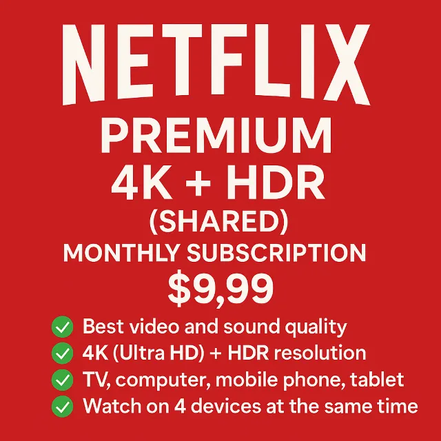 🏆NETFLIX ПРЕМИУМ 4K + HDR  МЕСЯЧНАЯ ПОДПИСКА 🎁✅