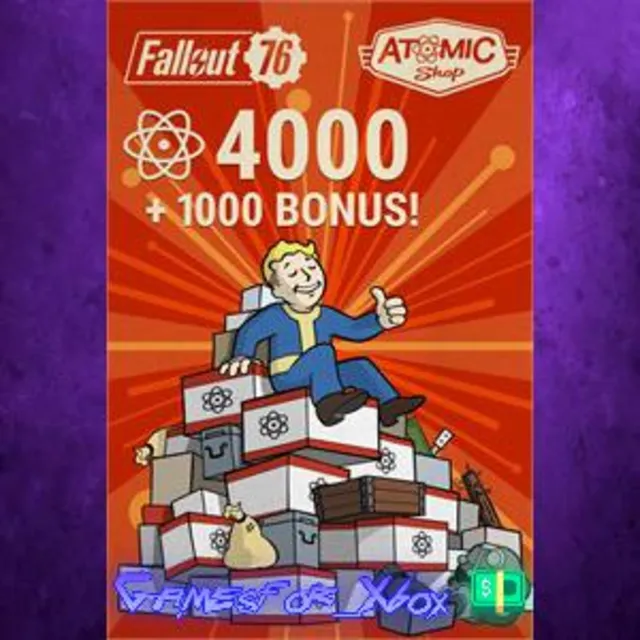 ☀️Fallout 76 4000 +1000 Bonus Atoms (PC) WIND DLC
