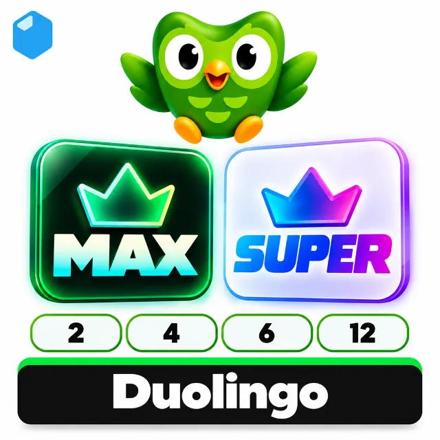 🎫 DUOLINGO MAX / SUPER / 2-12 МЕСЯЦЕВ / ДУОЛИНГО