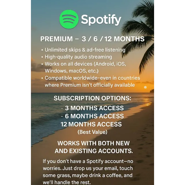 Spotify Premium 1/3/6/12 Individual | PLATINUM| RU+ GLOBAL Charge ACC  FULLY DATE