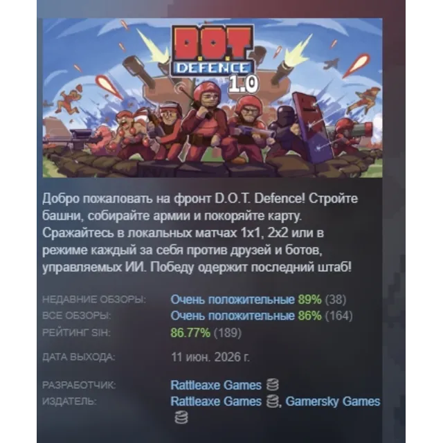 D.O.T. Defence АВТОДОСТАВКА STEAM GLOBAL МГНОВЕННО ЛИЦЕНЗИЯ