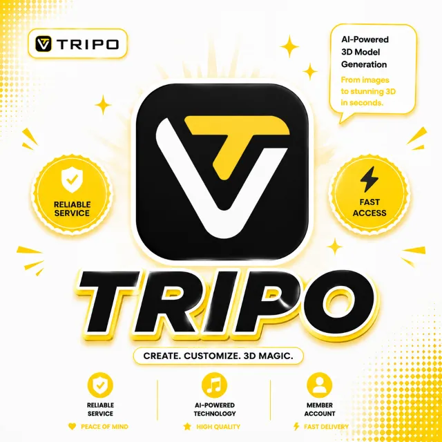 Tripo 3D PRO – подписка на 3000 кредитов на 1 месяц (tri