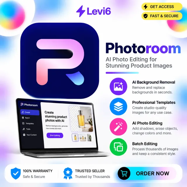 Подписка на план Photoroom Pro/Max (от 1 до 12 месяцев