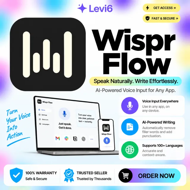Подписка Wispr Flow Pro на 1 месяц на вашем аккаунте