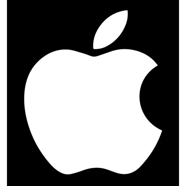 Логотип Apple (Яблоко) белый, векторное изображение