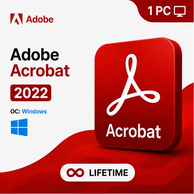 Adobe Acrobat Pro DC 2022  Windows 1 Device  Lifetime