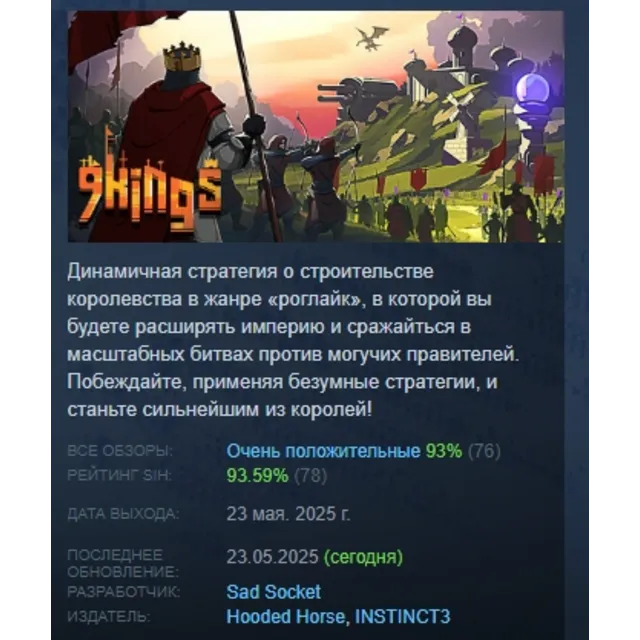 9 Kings АВТОДОСТАВКА STEAM GLOBAL МГНОВЕННО ЛИЦЕНЗИЯ