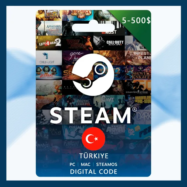 Steam Gift Card Турция [КОД ПОПОЛНЕНИЯ] [5-500 USD]