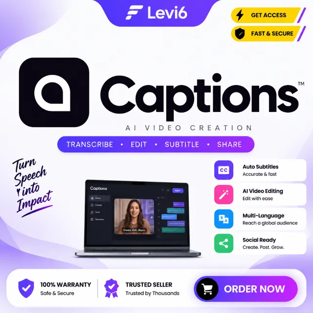 Captions Ai Max/Scale 1 месяц приложения + web Universal