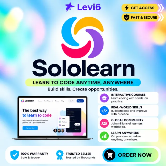 Подписка Sololearn Pro 1-12 месяцев, общая учетная запи
