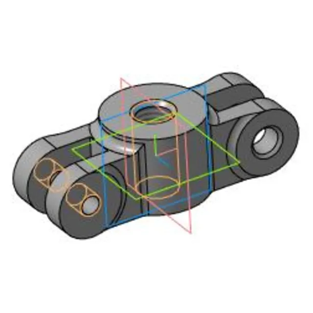 Модель (3D модель) детали траверса в программе компас
