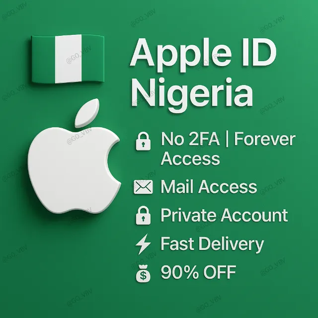 Apple ID Нигерия 🇳🇬 – Без 2FA | Мгновенный доступ 🔐