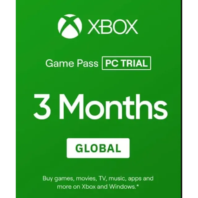 Xbox Game Pass PC 3-месячная пробная версия (глобальная