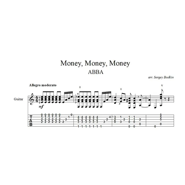Money, Money, Money (ABBA) ноты для гитары