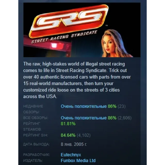 Street Racing Syndicate АВТОДОСТАВКА STEAM GLOBAL МГНОВЕННО ЛИЦЕНЗИЯ