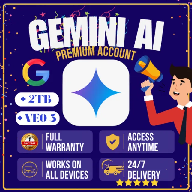 Gemini AI PRO – 15 МЕСЯЦЕВ – VEO3 – 2ТБ – Приватный