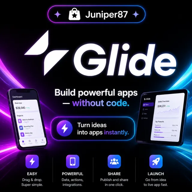 Подписка на Glide Apps Solo на 1 месяц(100 кредитов)