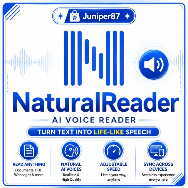 Подписка NaturalReader Plus на 1 месяц Общий счет