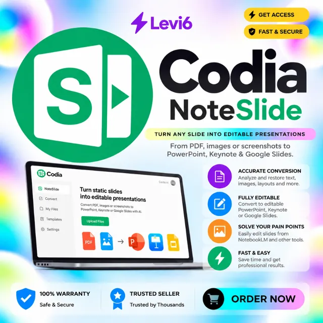 Codia AI NoteSlide Subscription 1 Month丨 codia.ai