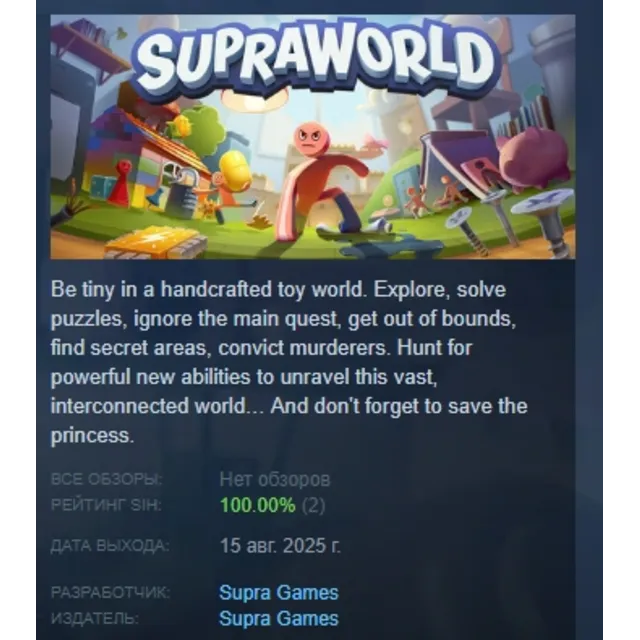 Supraworld АВТОДОСТАВКА STEAM GLOBAL МГНОВЕННО ЛИЦЕНЗИЯ