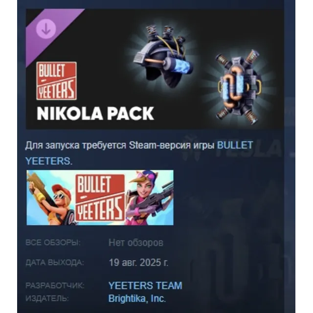 Bullet Yeeters - Nikola pack DLC STEAM РОССИЯ