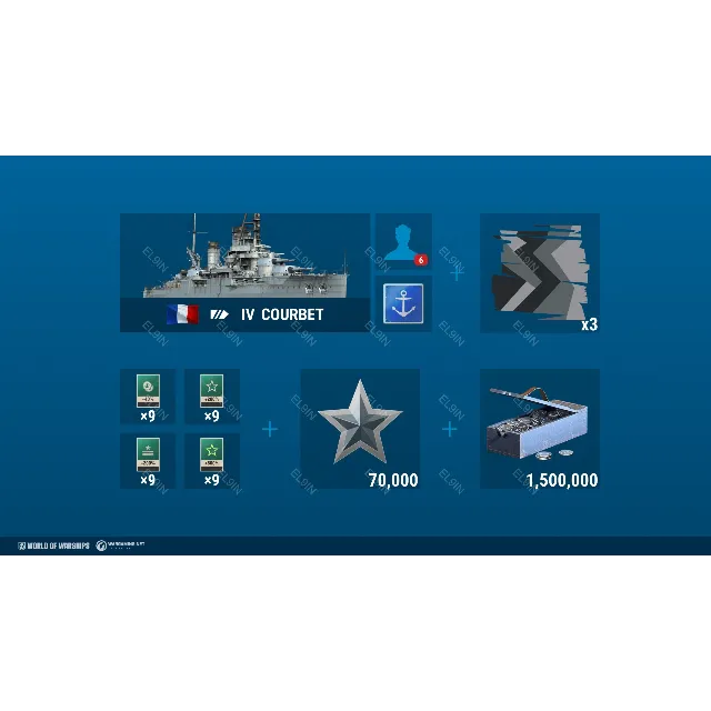 💎【World of Warships — Courbet Epic Plunder Pack】Epic 💡 Fresh New