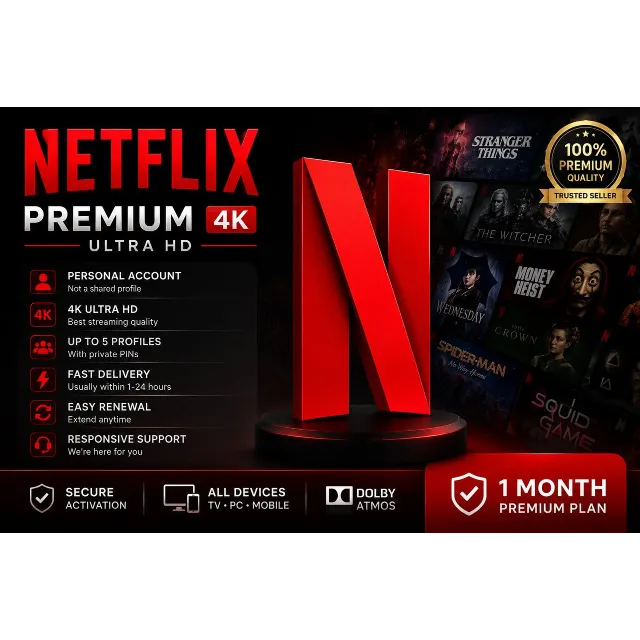 Netflix Premium 4K Ultra HD | Personal Account | Fast Delivery | 1 Month