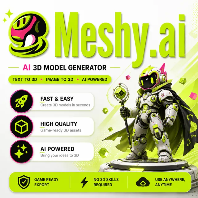ПОДПИСКА на Meshy AI – ЧАСТНЫЙ ДОСТУП НА 1 МЕСЯЦ