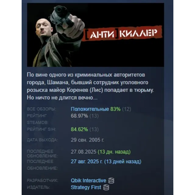 «[Анти]киллер» \ Антикиллер АВТОДОСТАВКА STEAM GLOBAL МГНОВЕННО ЛИЦЕНЗИЯ