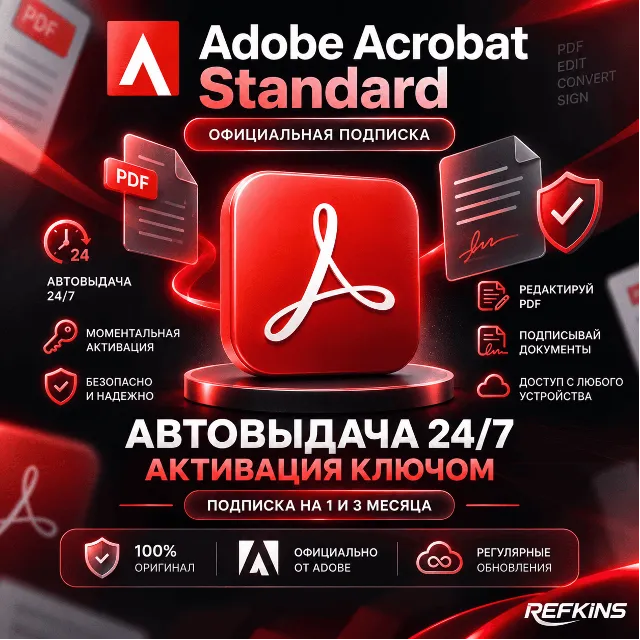 ADOBE ACROBAT STANDARD КОД/КЛЮЧ НА ПОДПИСКУ 1-3 МЕС