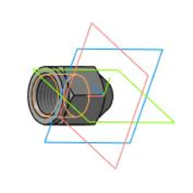 61.007 гайка накидная - 3D модель детали