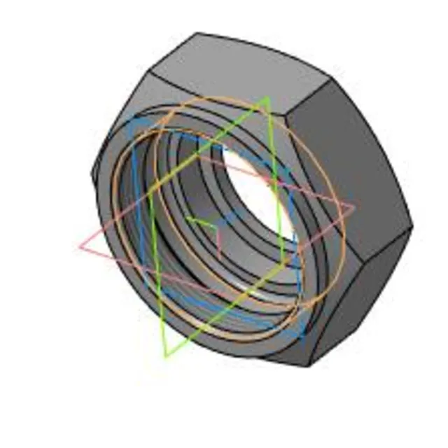 61.008 гайка накидная - 3D модель детали