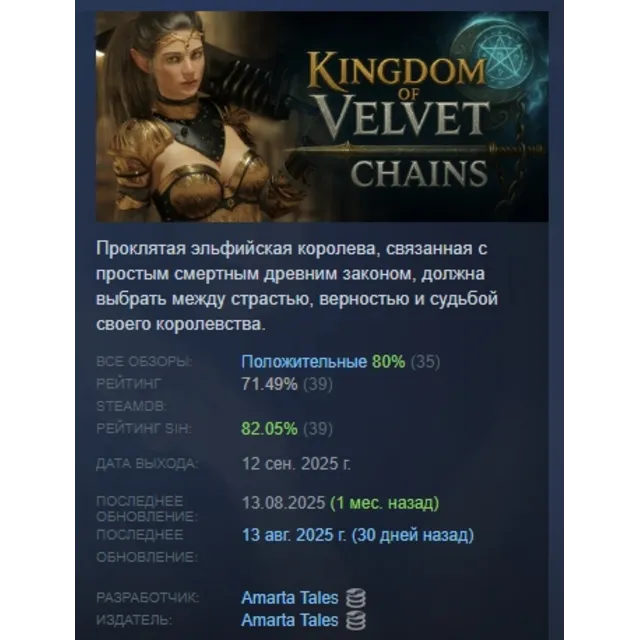 Kingdom of Velvet Сhains АВТОДОСТАВКА STEAM GLOBAL МГНОВЕННО ЛИЦЕНЗИЯ