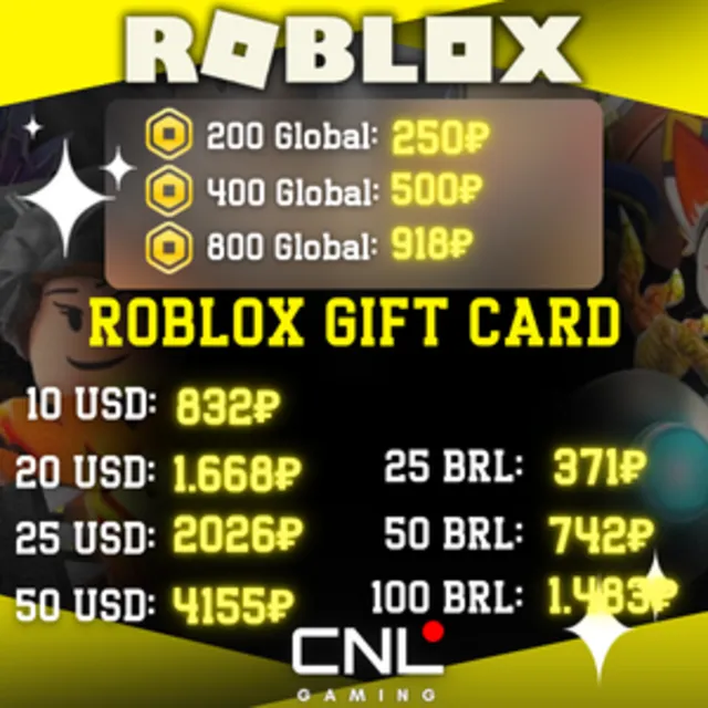 Roblox 50 –10,000 Robux|USD|BRL Подарочная карт Global