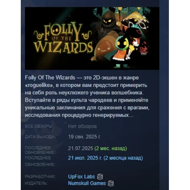 Folly Of The Wizards АВТОДОСТАВКА STEAM GLOBAL МГНОВЕННО ЛИЦЕНЗИЯ