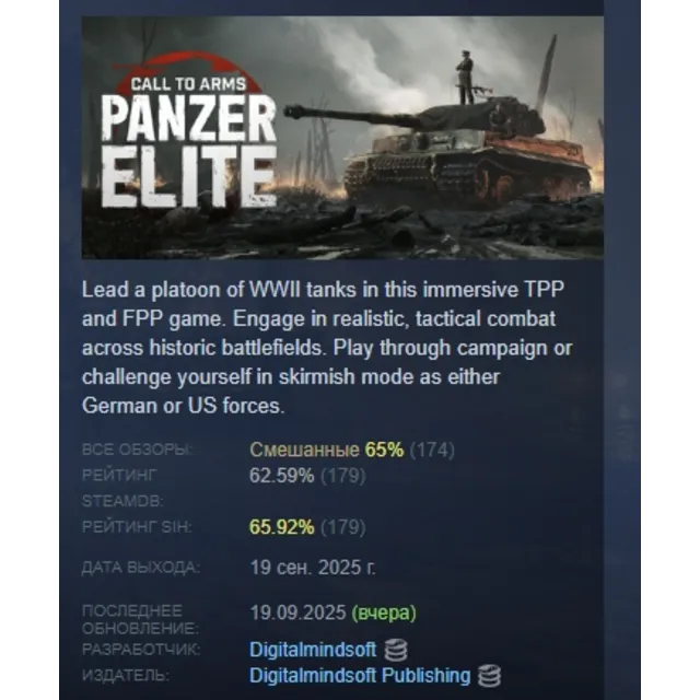 Call to Arms: Panzer Elite АВТОДОСТАВКА STEAM GLOBAL МГНОВЕННО ЛИЦЕНЗИЯ