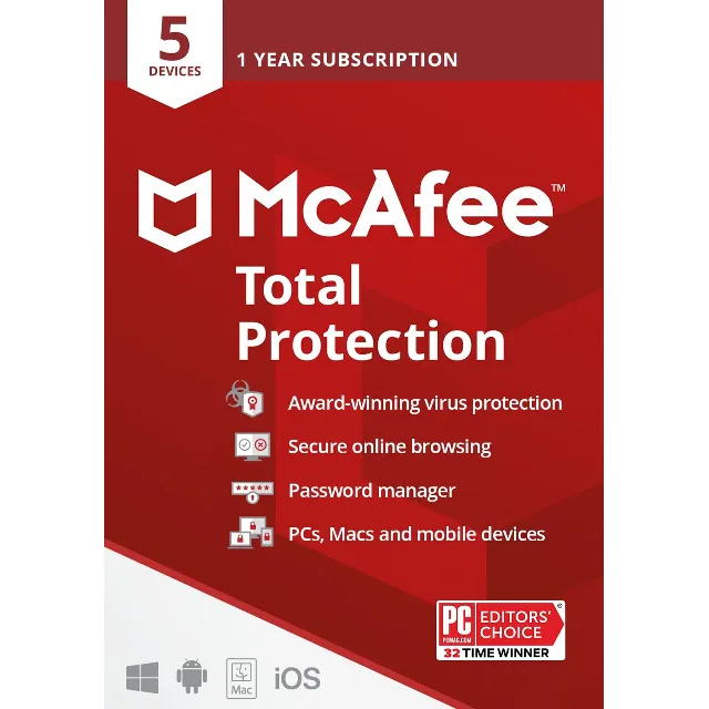 McAfee Total Protection 1 Device 1 Year GLOBAL KEY