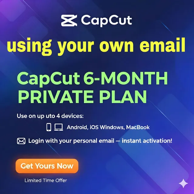 CapCut Pro — частная подписка на 6 месяц
