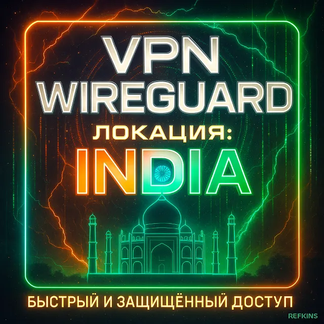 VPN ВПН WIREGUARD ЛИЧНЫЙ ИНДИЯ