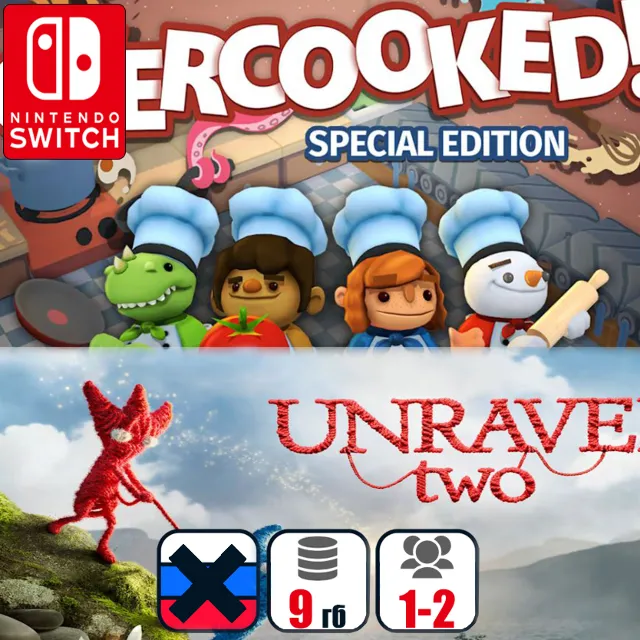 Unravel Two + Overcooked | Nintendo Switch 1/2