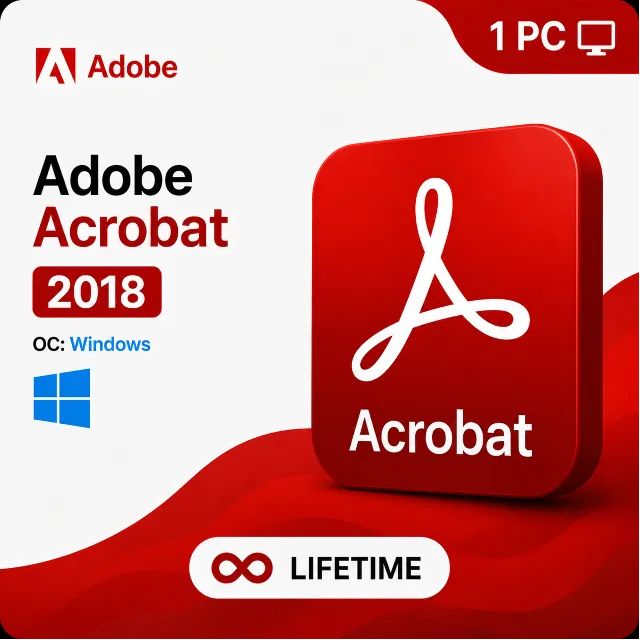 Adobe Acrobat Pro 2018  Windows 1 Device  Lifetime