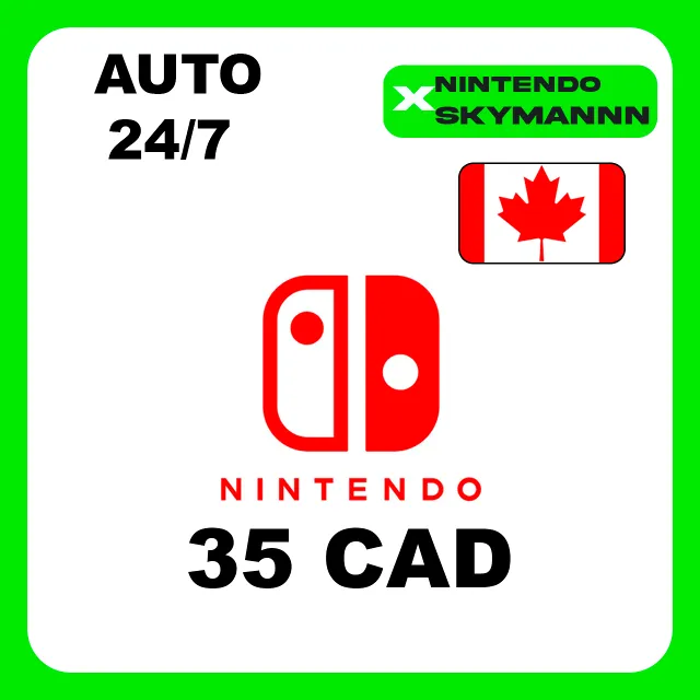 АВТО КАРТА ПОПОЛНЕНИЯ Nintendo eShop 35 CAD КАНАДА 24/7