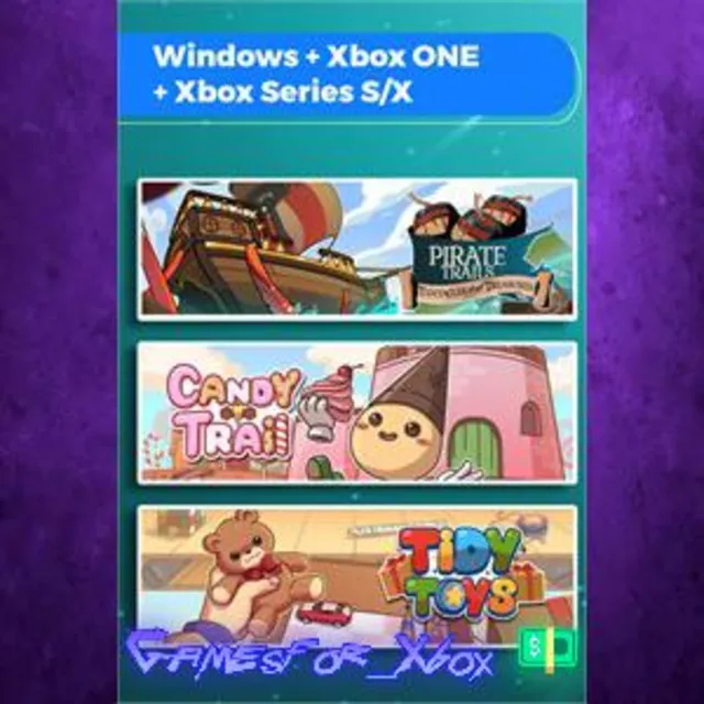 ☀️Pirate Trails Tentacles and Treasures + Candy Trail + Tidy Toys Bundle XBOX