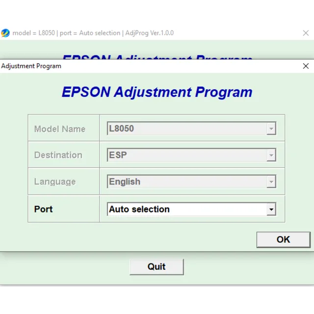Epson L8050 L8058 Adjustment Program