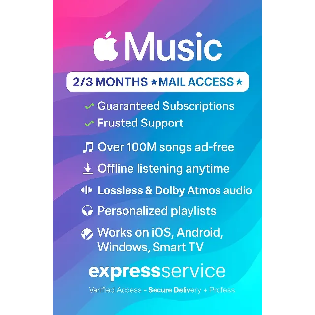 💥APPLE MUSIC PRO INDIVIDUEL ДОСТУП К ПОЧТЕ НА 2/3 МЕСЯ
