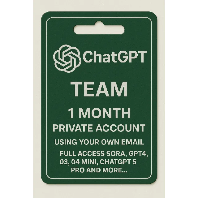 ChatGPT Plus  Team 1 Month Private Account